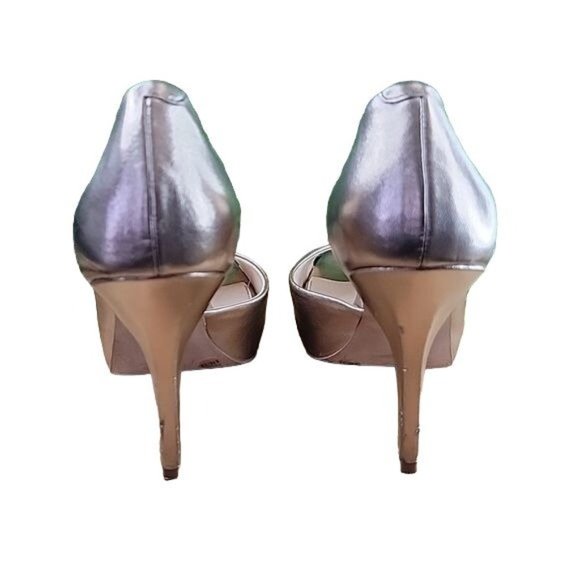 Womens Jessica Simpson "Josette" Leather Mettalic Gold Peep Toe High Heel Size 8 - Picture 6 of 13